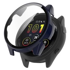 Per Garmin Forerunner 165/165 Music PC + custodia protettiva per orologio integrata con pellicola temperata (blu inchiostro)