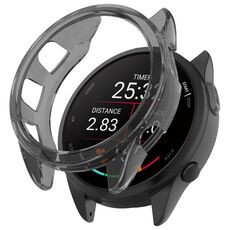 Per Garmin Forerunner 165/165 Music Half Pack Custodia protettiva per orologio in TPU cavo (nero trasparente)