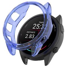 Per Garmin Forerunner 165/165 Music Half Pack Custodia protettiva per orologio in TPU cavo (blu trasparente)
