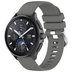Per Xiaomi Watch 2 cinturino in silicone con fibbia argento lucido liquido (grigio scuro)