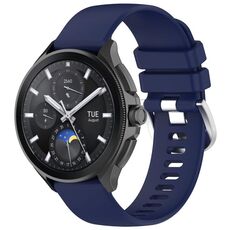 Per Xiaomi Watch 2 cinturino in silicone con fibbia argento lucido liquido (blu scuro)