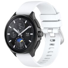 Per Xiaomi Watch 2 cinturino in silicone con fibbia argento lucido liquido (bianco)