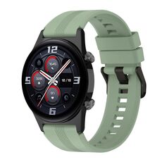 Per Honor Watch GS 4 cinturino in silicone con fibbia in acciaio inossidabile a strisce (verde)