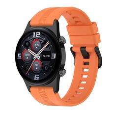 Per Honor Watch GS 4 cinturino in silicone con fibbia in acciaio inossidabile a strisce (arancione)