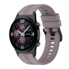 Per Honor Watch GS 4 cinturino in silicone con fibbia in acciaio inossidabile a strisce (viola)