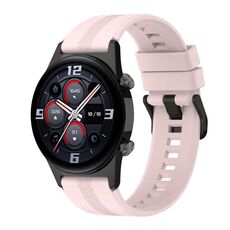 Per Honor Watch GS 4 cinturino in silicone con fibbia in acciaio inossidabile a strisce (rosa chiaro)