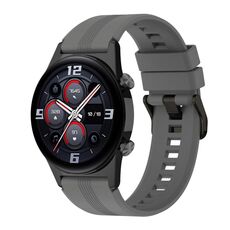 Per Honor Watch GS 4 cinturino in silicone con fibbia in acciaio inossidabile a strisce (grigio scuro)