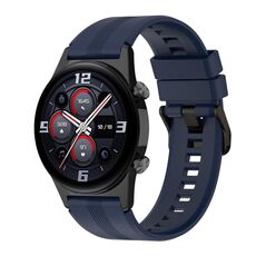 Per Honor Watch GS 4 cinturino in silicone con fibbia in acciaio inossidabile a strisce (blu notte)