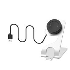 Supporto per caricabatterie magnetico portatile in lega di alluminio per Honor Watch GS 4 con protezione chip (argento)