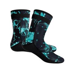 Calzini da immersione da spiaggia lunga impermeabili da 3 mm Calzini da snorkeling antiscivolo caldi, taglia: S (blu Starsky)