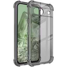 Custodia per telefono in TPU con airbag antiurto imak per Google Pixel 8a (nero trasparente)