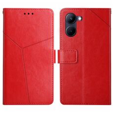 Custodia per cellulare in pelle con motivo a Y per vivo Y03 4G HT01 (rossa)
