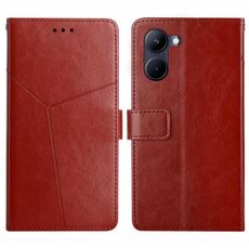 Per vivo Y03 4G HT01 Custodia per cellulare in pelle con motivo a Y (marrone)