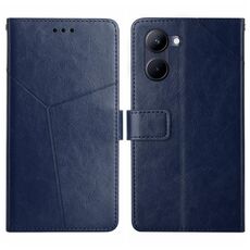 Per vivo Y03 4G HT01 Custodia per cellulare in pelle con motivo a Y (blu)