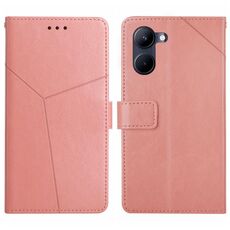 Custodia per cellulare in pelle con motivo a Y per vivo Y03 4G HT01 (rosa)