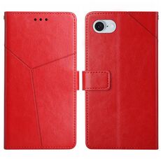 Custodia per cellulare in pelle con motivo a forma di Y per iPhone SE 2024 HT01 (rossa)