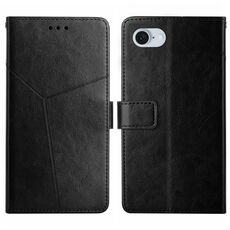 Custodia per cellulare in pelle con motivo a Y per iPhone SE 2024 HT01 (nera)