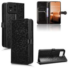Custodia per telefono in pelle con texture a nido d'ape Ultra per Asus Zenfone 11 (nera)