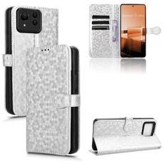 Custodia per telefono in pelle con texture a nido d'ape Ultra per Asus Zenfone 11 (Argento)