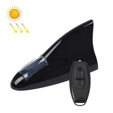Segnale di telecomando solare Radio Antenna con pinna di squalo Spia anti-coda sul tetto(Nero)