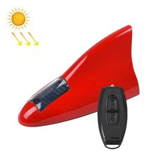 Segnale di telecomando solare Radio Antenna con pinna di squalo Spia anti-coda sul tetto(Rosso)