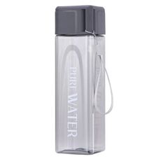 Tazza quadrata semplice da 500 ml Tazza di plastica portatile resistente al calore a prova di perdite (grigio)
