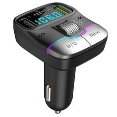 Caricabatterie a ricarica rapida per lettore MP3 Bluetooth per auto (nero)
