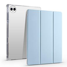 Per vivo Pad3 Pro Custodia per tablet in pelle Smart TPU trasparente pieghevole a 3 con slot per penna (blu ghiaccio)
