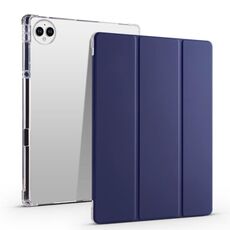 Per vivo Pad3 Pro Custodia tablet in pelle TPU trasparente pieghevole 3 con slot per penna (blu scuro)