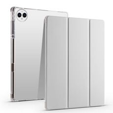 Per vivo Pad3 Pro Custodia tablet in pelle TPU trasparente pieghevole 3 con slot per penna (grigio)