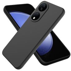 Custodia per telefono antiurto in silicone liquido Smart Pure Color per Honor 90 (nera)