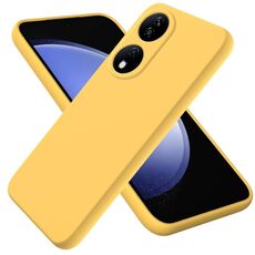 Custodia per telefono antiurto in silicone liquido Smart Pure Color per Honor 90 (gialla)