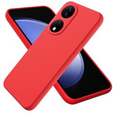 Custodia per telefono antiurto in silicone liquido Smart Pure Color per Honor 90 (rossa)