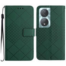 Custodia per telefono in pelle con texture Smart Rombica per Honor 90 (verde)