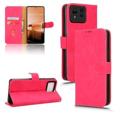 Custodia per telefono in pelle con vibrazione magnetica Ultra Skin Feel per ASUS Zenfone 11 (rosa rosso)