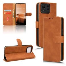 Custodia per telefono in pelle con vibrazione magnetica Ultra Skin Feel per ASUS Zenfone 11 (marrone)