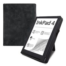Per Pocketbook InkPad Color 2/3 Custodia smart tablet in pelle di vitello (nera)
