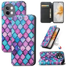 Per vivo S18e CaseNeo Custodia per telefono in pelle magnetica colorata (squame viola)