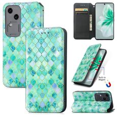 Per vivo S18 CaseNeo Custodia per telefono in pelle magnetica colorata (Smeraldi)