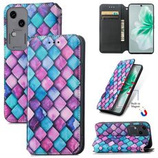 Per vivo S18 CaseNeo Custodia per telefono in pelle magnetica colorata (squame viola)
