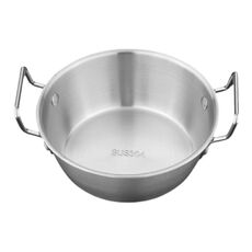 Ciotola per zuppa a doppio orecchio addensata in acciaio inossidabile 304 da 12 cm, ciotola per snack, ciotola per pollo fritto (argento)