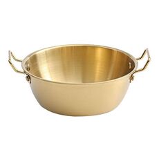 Ciotola per zuppa a doppio orecchio addensata in acciaio inossidabile 304 da 12 cm, ciotola per snack, ciotola per pollo fritto (oro)