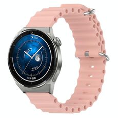 Per Huawei Watch GT3 Pro 46mm 22mm Cinturino in silicone a tinta unita stile oceano (rosa)