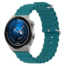Per Huawei Watch GT3 Pro 46mm 22mm Cinturino in silicone a tinta unita stile oceano (verde)