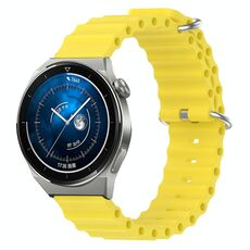 Per Huawei Watch GT3 Pro 46mm 22mm Cinturino in silicone a tinta unita stile oceano (giallo)