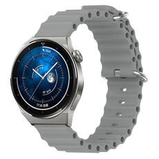 Per Huawei Watch GT3 Pro 46mm 22mm Cinturino in silicone a tinta unita stile oceano (grigio)