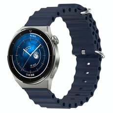 Per Huawei Watch GT3 Pro 46mm 22mm Cinturino in silicone a tinta unita stile oceano (blu scuro)