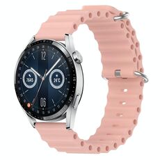 Per Huawei Watch GT3 46mm 22mm Cinturino in silicone a tinta unita stile oceano (rosa)