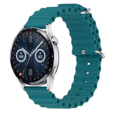 Per Huawei Watch GT3 46mm 22mm Cinturino in silicone a tinta unita stile oceano (verde)
