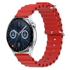 Per Huawei Watch GT3 46mm 22mm Cinturino in silicone a tinta unita stile oceano (rosso)